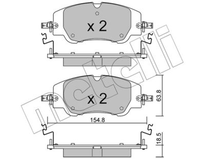 Brake Pad Set, disc brake METELLI 22-1350-0