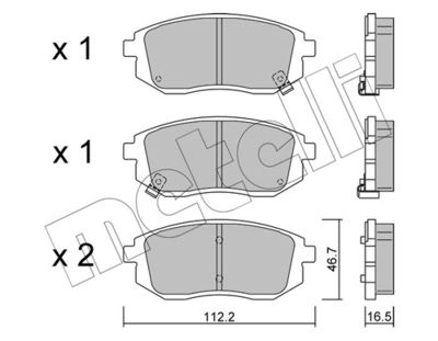 Brake Pad Set, disc brake METELLI 22-1353-0