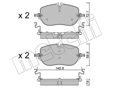 Brake Pad Set, disc brake METELLI 22-1356-0