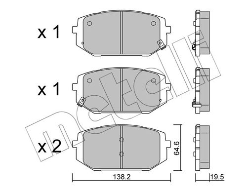 METELLI 22-1361-0 Brake Pad Set, disc brake