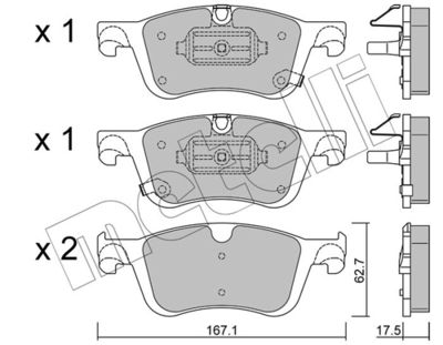 Brake Pad Set, disc brake METELLI 22-1365-0