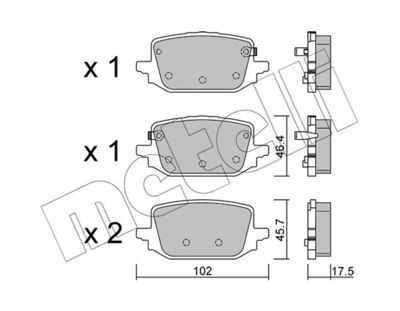 Brake Pad Set, disc brake METELLI 22-1366-0