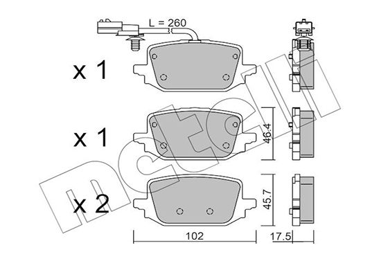 METELLI 22-1366-1 Brake Pad Set, disc brake