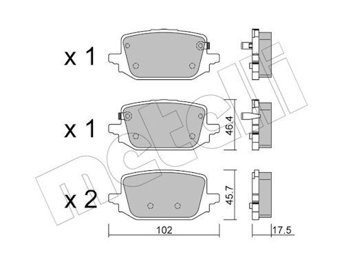 METELLI 22-1366-2 Brake Pad Set, disc brake