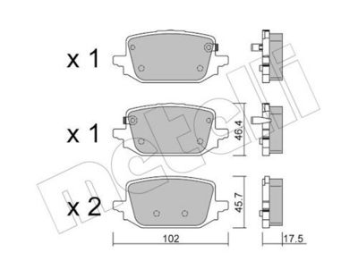 Brake Pad Set, disc brake METELLI 22-1366-2