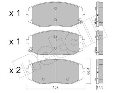 Brake Pad Set, disc brake METELLI 22-1372-0