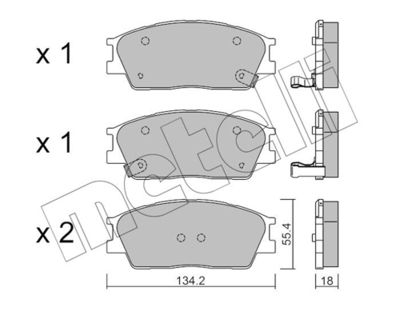 Brake Pad Set, disc brake METELLI 22-1374-0