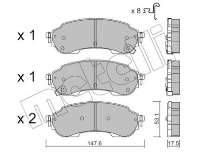 Brake Pad Set, disc brake METELLI 22-1375-0