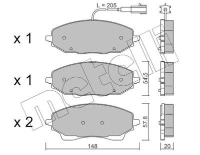 Brake Pad Set, disc brake METELLI 22-1378-0