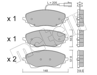 Brake Pad Set, disc brake METELLI 22-1379-0
