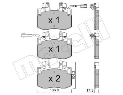 Brake Pad Set, disc brake METELLI 22-1381-0