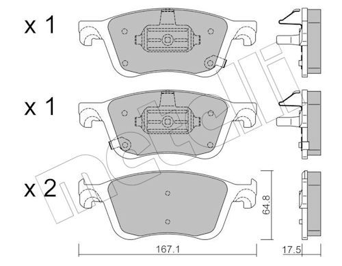 METELLI 22-1382-0 Brake Pad Set, disc brake