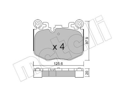 Brake Pad Set, disc brake METELLI 22-1384-0
