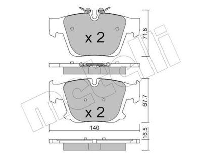 Brake Pad Set, disc brake METELLI 22-1386-0