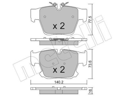 Brake Pad Set, disc brake METELLI 22-1387-0