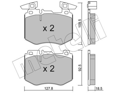 Brake Pad Set, disc brake METELLI 22-1388-0