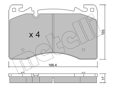 Brake Pad Set, disc brake METELLI 22-1391-0