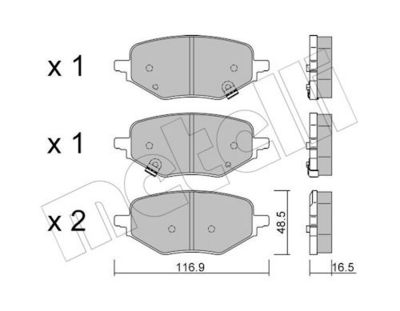 Brake Pad Set, disc brake METELLI 22-1394-1