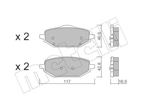 METELLI 22-1395-0 Brake Pad Set, disc brake