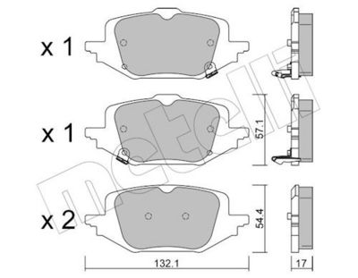 Brake Pad Set, disc brake METELLI 22-1397-0