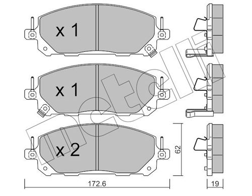 METELLI 22-1398-0 Brake Pad Set, disc brake