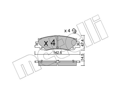 METELLI 22-1402-0 Brake Pad Set, disc brake
