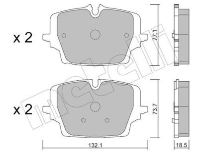 Brake Pad Set, disc brake METELLI 22-1407-0