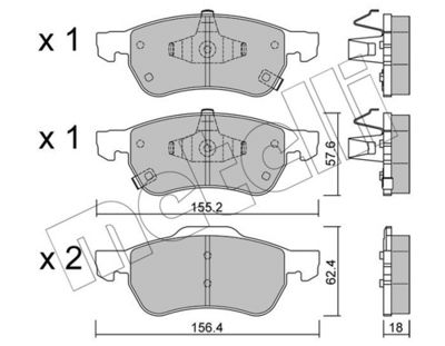 Brake Pad Set, disc brake METELLI 22-1408-0