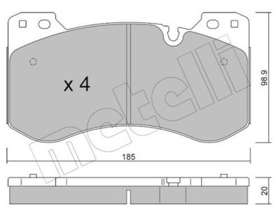 Brake Pad Set, disc brake METELLI 22-1420-0