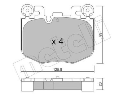 Brake Pad Set, disc brake METELLI 22-1423-0