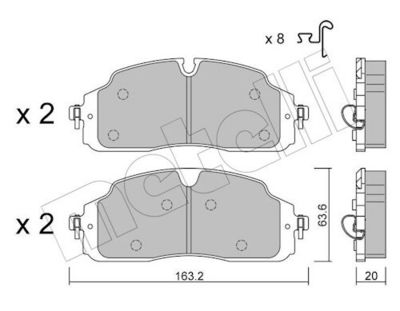Brake Pad Set, disc brake METELLI 22-1431-0