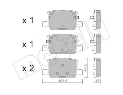Brake Pad Set, disc brake METELLI 22-1439-0