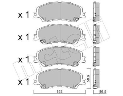 Brake Pad Set, disc brake METELLI 22-1450-0