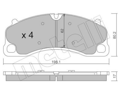 Brake Pad Set, disc brake METELLI 22-1462-0