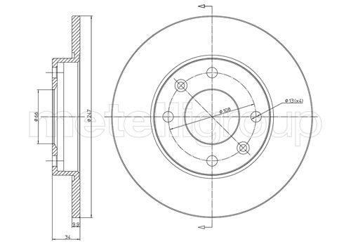 METELLI 23-0100 Brake Disc