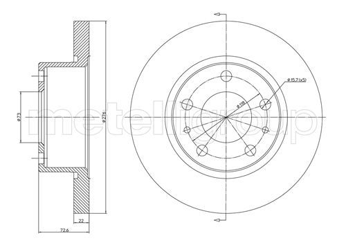 METELLI 23-0570 Brake Disc
