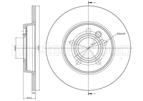 METELLI 23-0657 Brake Disc
