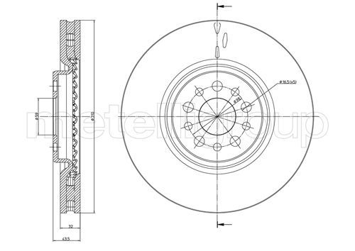 METELLI 23-0821C Brake Disc