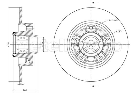 METELLI 23-1095 Brake Disc