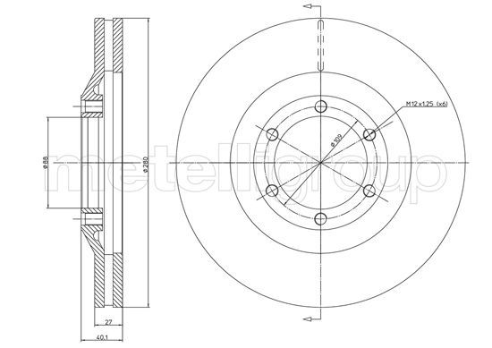 METELLI 23-1200C Brake Disc