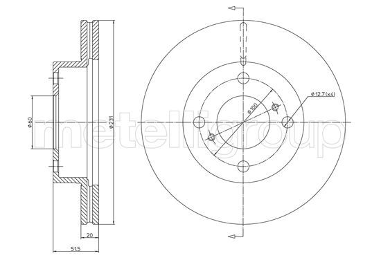 METELLI 23-1267 Brake Disc