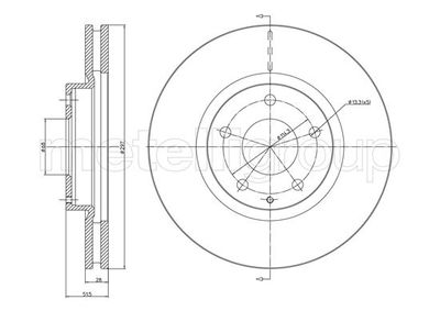 Brake Disc METELLI 23-1455C