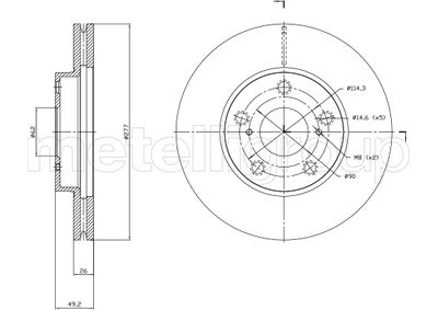 Brake Disc METELLI 23-1523C