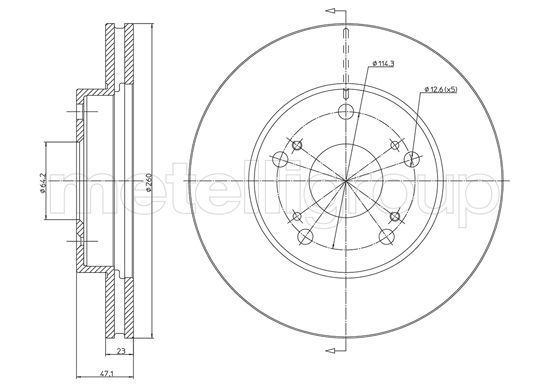 METELLI 23-1635C Brake Disc