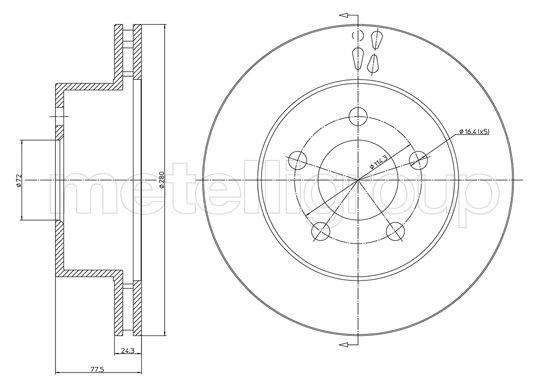METELLI 23-1651C Brake Disc