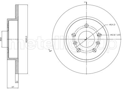 Brake Disc METELLI 23-1763C