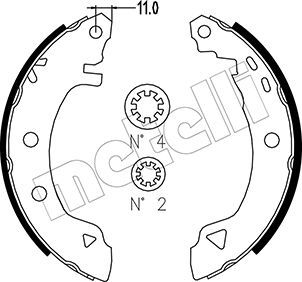 METELLI 53-0002 Brake Shoe Set