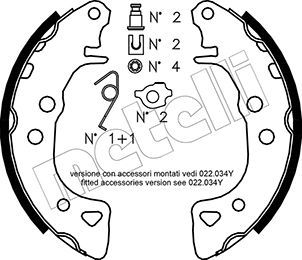 METELLI 53-0021K Brake Shoe Set