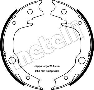 Brake Shoe Set, parking brake METELLI 53-0443
