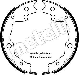 Brake Shoe Set, parking brake METELLI 53-0450